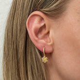 Boucles d'oreilles pendantes en argent et or pour femme